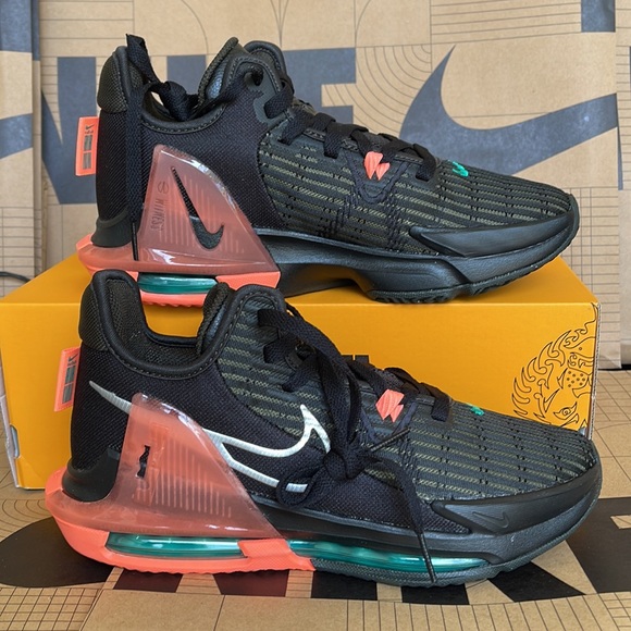 Nike LEBRON WITNESS VI Black/Metallic Silver Sequoia Men’s ••• - Picture 2 of 16